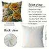 2/4pcs 2D Floral Print 45x45cm Zipper Closure Machine Washable Throw Pillow Covers Soft Sunflower & Daisy Bed Pillowcase