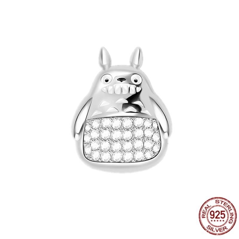 New S925 Sterling Silver Pet Cat Dog Fox Owl Turtle Animal Series Elephant Charm Bead Fit Original Bracelet DIYJewelry
