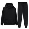 Men's Fall Winter Hooded Pullover Sweatshirt Set for Casual Wear
