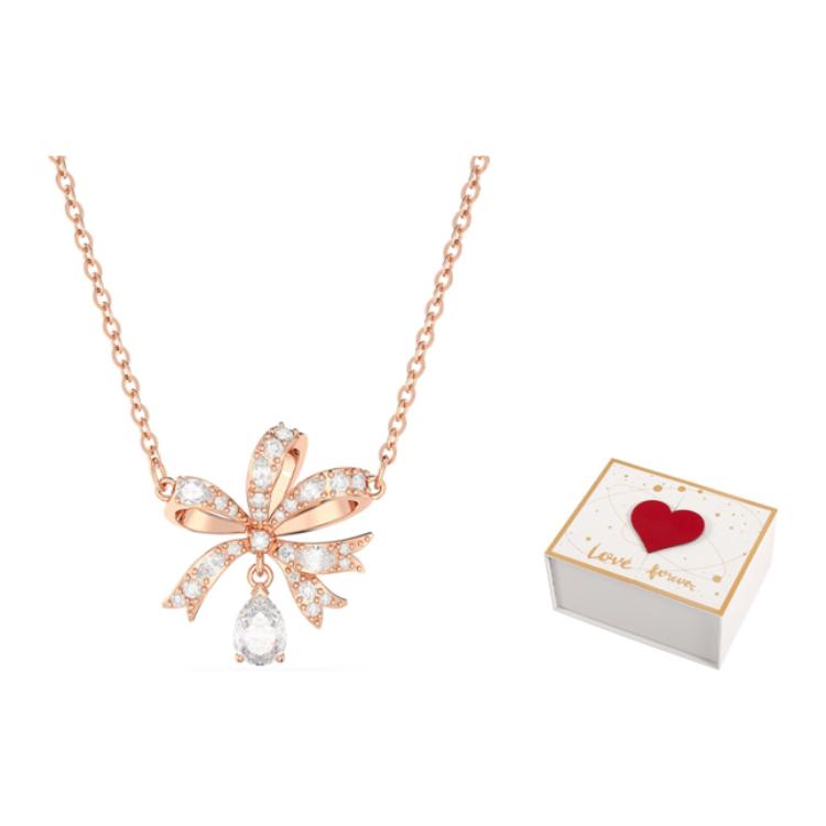 Swarovski Hyperbola Bow Small Cubic Zirconia Necklace Women necklace Rose-Gold 5656741