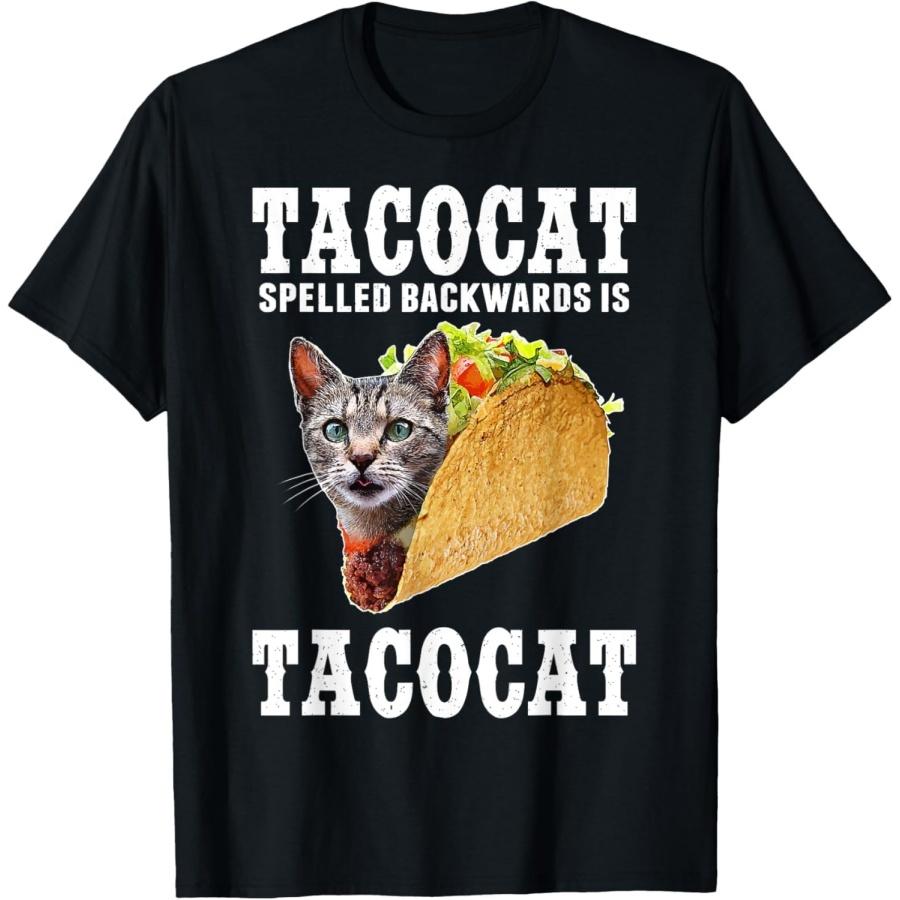 Berentoya Tacocat Spelled Backwards is Tacocat Funny Cat Gift T-Shirt S