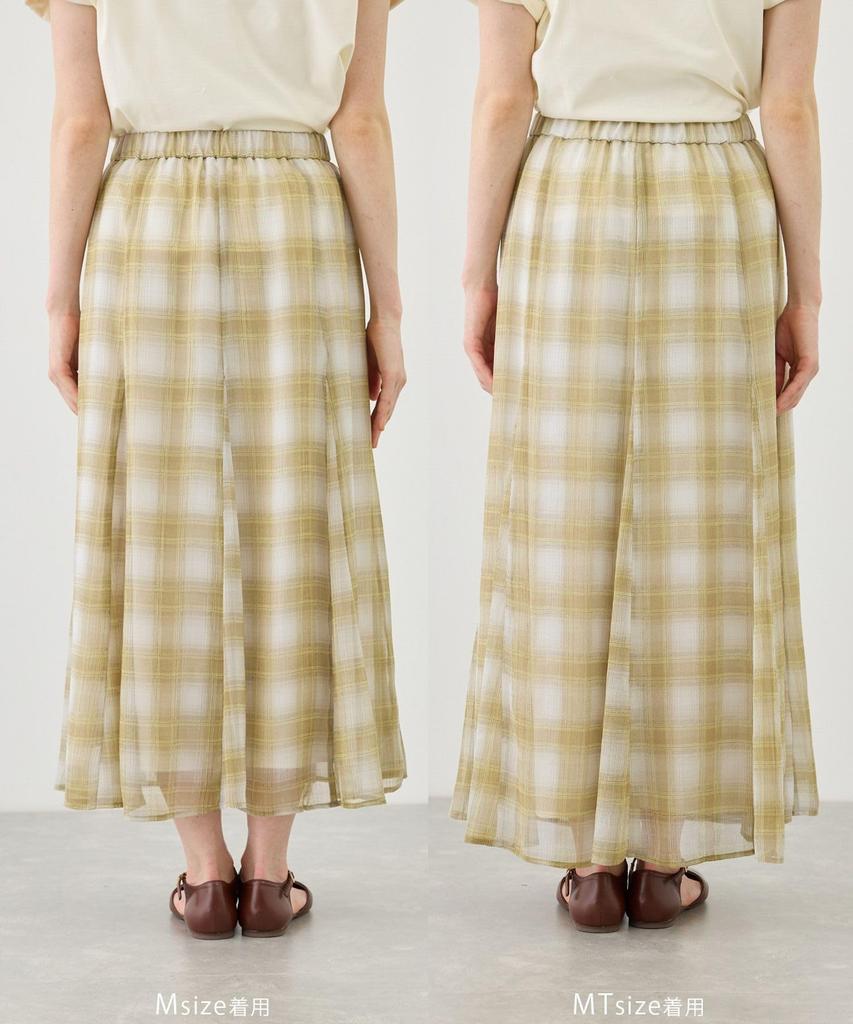 Rope Picnic Sheer Check Skirt for Women GDC16190 Chromine MT (01)