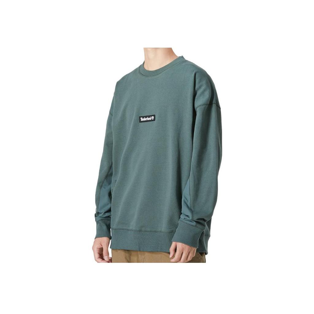 Timberland Solid Color Letter Logo Print Crew Neck Pullover Long Sleeve Sweatshirt Men Sweatshirt Green A5VQS-392