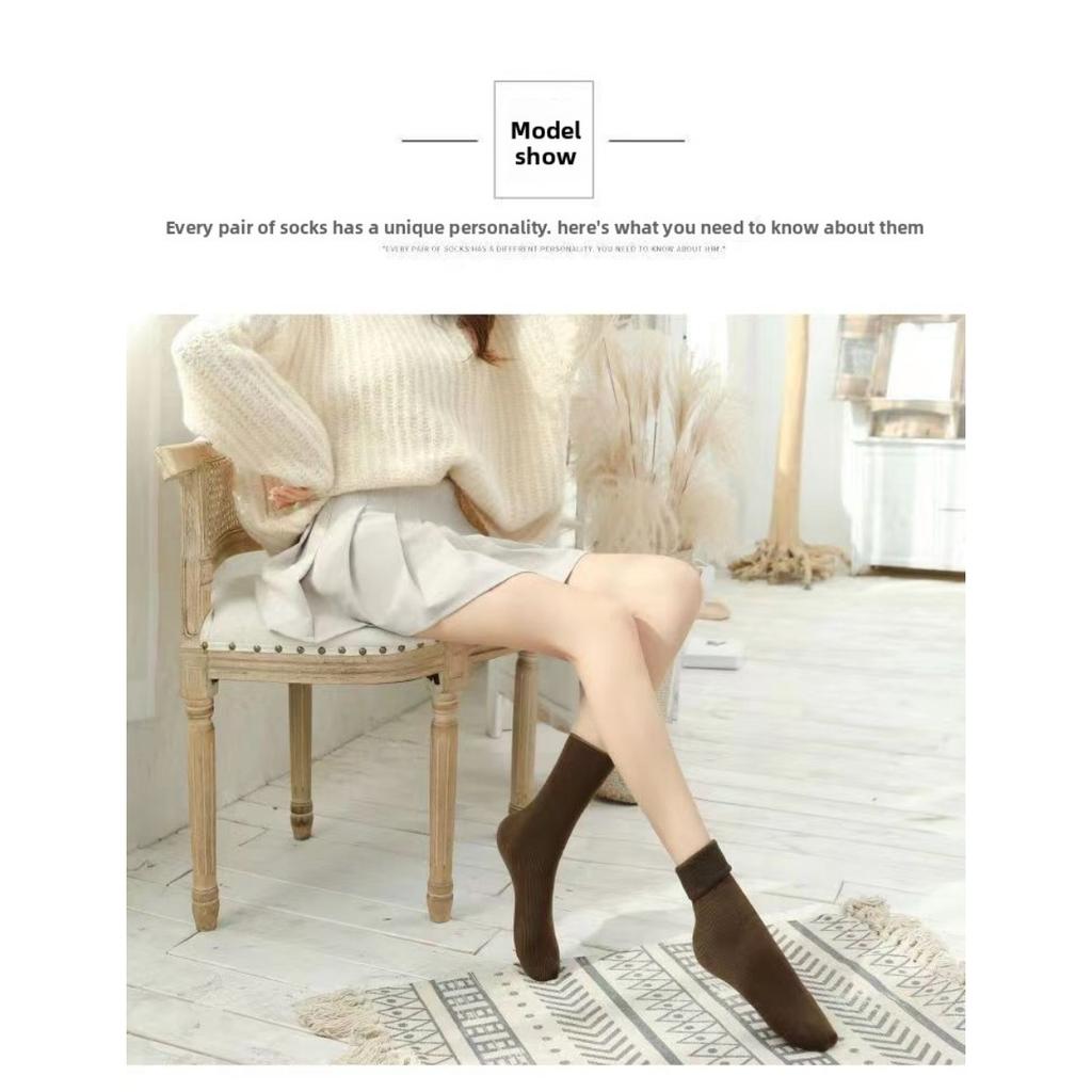 10-1 Women's Winter Warm Mid Tube Socks - Elastic Edge with Thickened Ribbed Design, Available In Multiple Colors, Suitable for Casual and Formal Wear