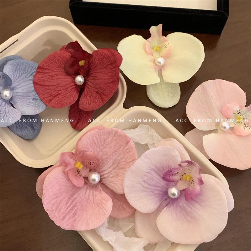 

Sweet Pink Orchid Flower Hair Clip