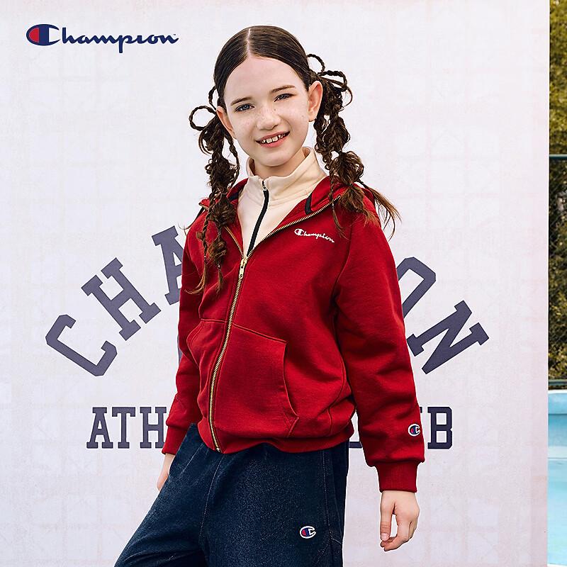 Champion Kids' Cotton Embroidered Hooded Zipper Sweatshirt