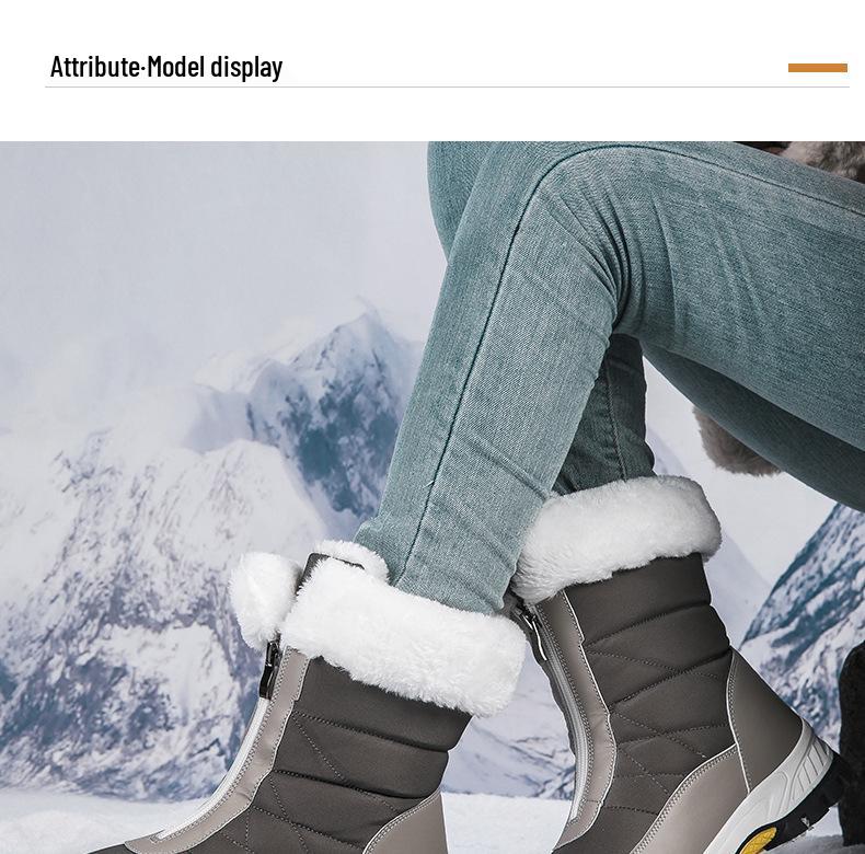 Women's High-Top Non-Slip Snow Boots: Sizes 36-42, Warm & Thick Cotton, Cold-Proof
