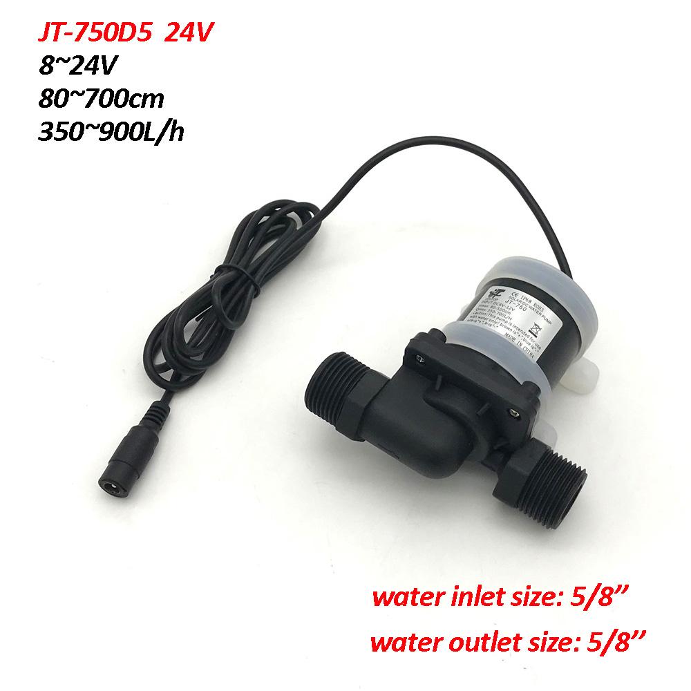 Javtop JT-750D DC 12V Wasserpumpe Bürstenloser Motor Pumpe 1/2'' 5/8'' Gewinde Max 7M 900L/H Ultra-leise Auto Waschen Garten Nutzung Pumpe