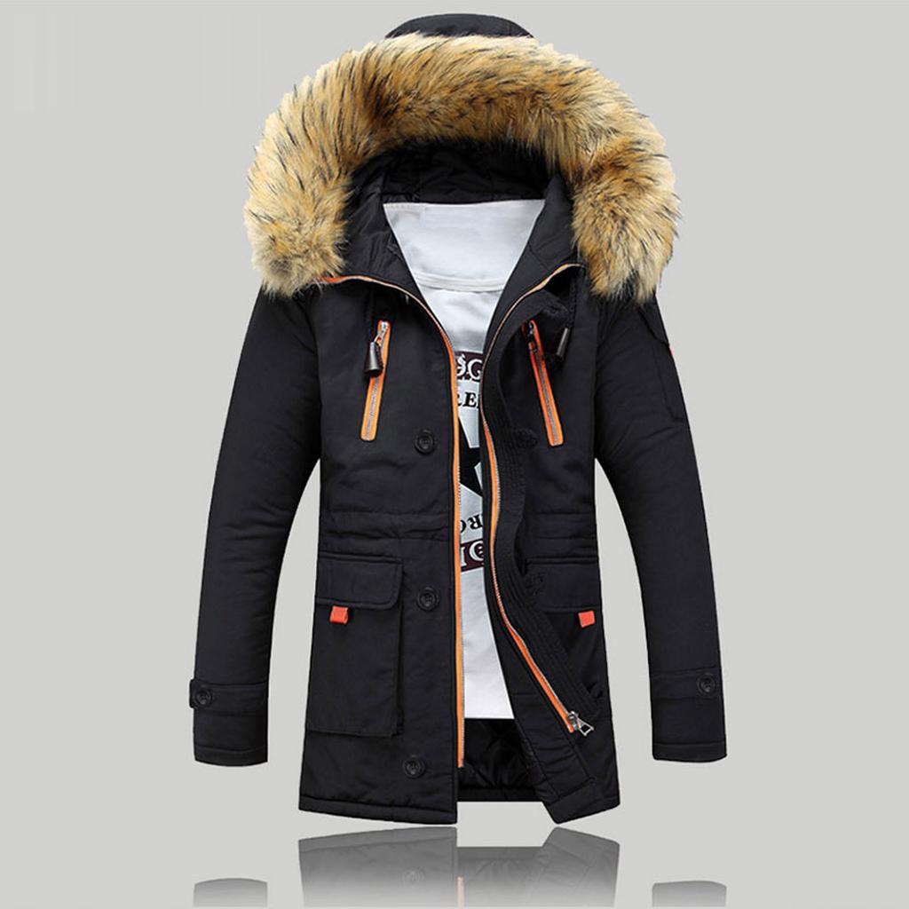 Unisex Women Men Outdoor Fieece Warm Winter Thick Long Zipper Hood Coat Jacket
