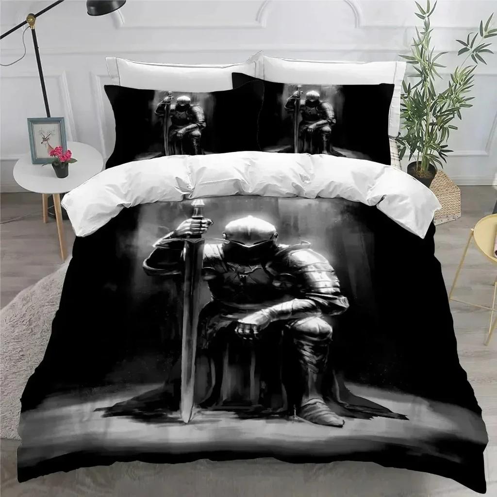 3D Print Holy Knights Bedding Set Duvet Cover Sheet Printed Bed Set Pillowcase Bed Full Queen King Size Comforter Bedroom