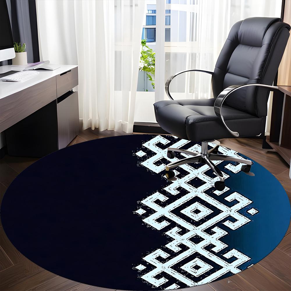 1pc Mandala Pattern Office Round Area Rug, Mat Suitable For Office, Under Office Chairs Bedroom Living Room Home Decor, Room Deco
