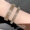 Lace Honeycomb, Wave Gem Bracelet, Antique, 18K Gold Plated, Silk Chisel Ball Zircon Bracelet