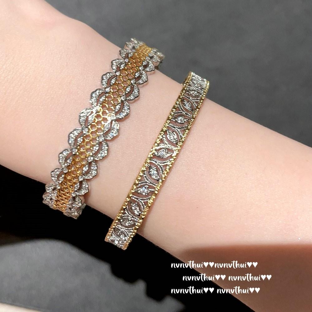 Lace Honeycomb, Wave Gem Bracelet, Antique, 18K Gold Plated, Silk Chisel Ball Zircon Bracelet