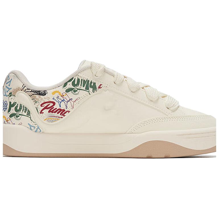 Puma Park Lifestyle Graffiti Comfortable Fashion Lightweight Low-Top Skate Shoes Unisex Sneakers Beige 405257-01