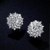 Luxuriöser Goldener Überwurf Funkelnde Strass-Clip-Ohrringe Runde Blume Ohne Ohrloch für Damen Hochzeitsfeier Schmuck