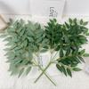 Direct Sales Simulation Green Plant Leaf Silk Screen Printing Single Branch Three-Pronged 16 Mesh Willow Leaf Home Ornament Decoration Shooting