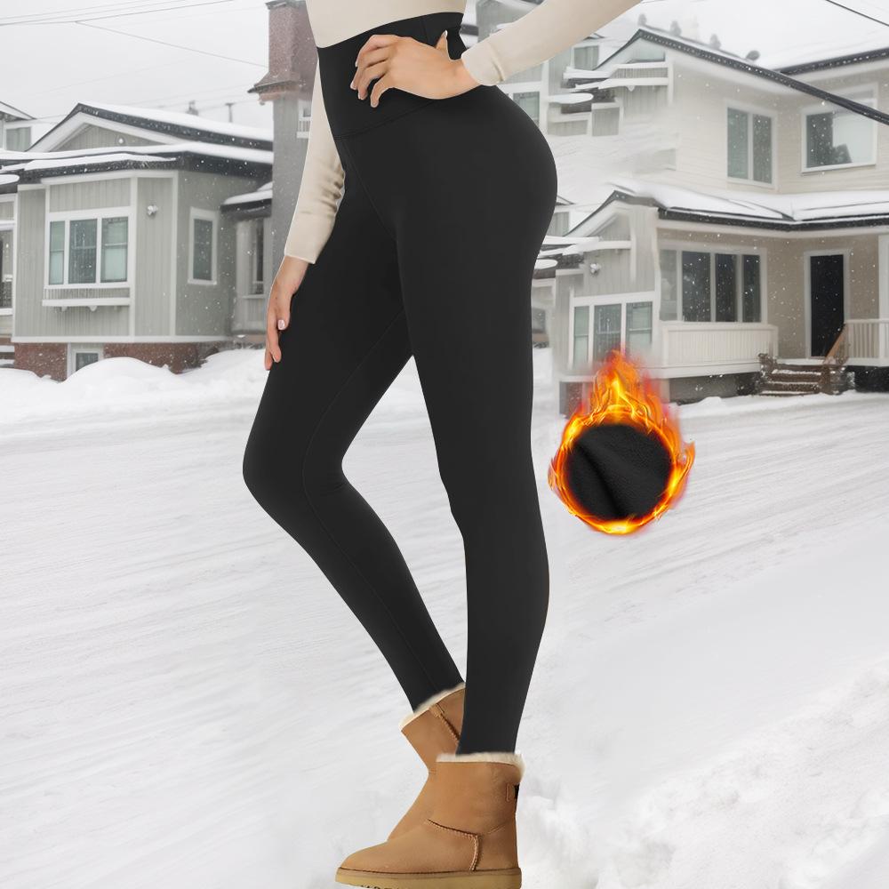 Women's Thermal High-Waisted Casual Sports Leggings with Pockets for Autumn/Winter