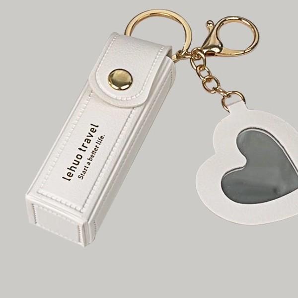 Compact Lip Balm & Lipstick Keychain Bag, Small Coin Purse & Mini Makeup Organizer