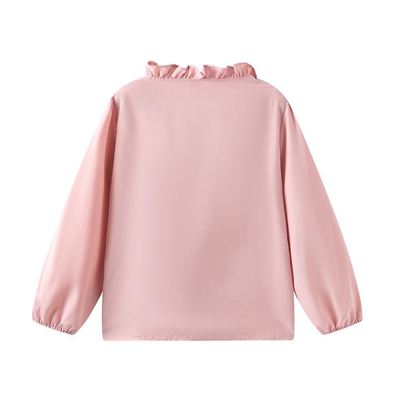 Women's Ruffle V-Neck Long-Sleeve Retro Slimming Top
