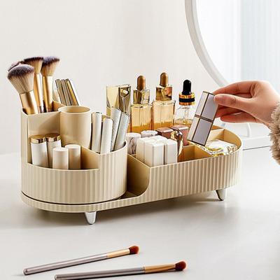 Scatola portaoggetti da scrivania con più scomparti, rotazione a 360 gradi, classificazione di cancelleria cosmetica, custodia per l'organizzazione di libri per ufficio domestico, portapennelli per il trucco
