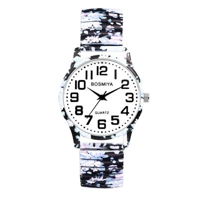 Stylish Analog Elastic Stainless Steel Floral Print Quartz Bohemian Fashion Accessory Perfect Gift for and Day Cute, Waterproof, One-Size-Fits-All