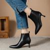 Fashion Boots Women Short Boots Autumn and Winter 2024 New High Heel Thin Heel Versatile Leather Fashion Boots Women Heels Women