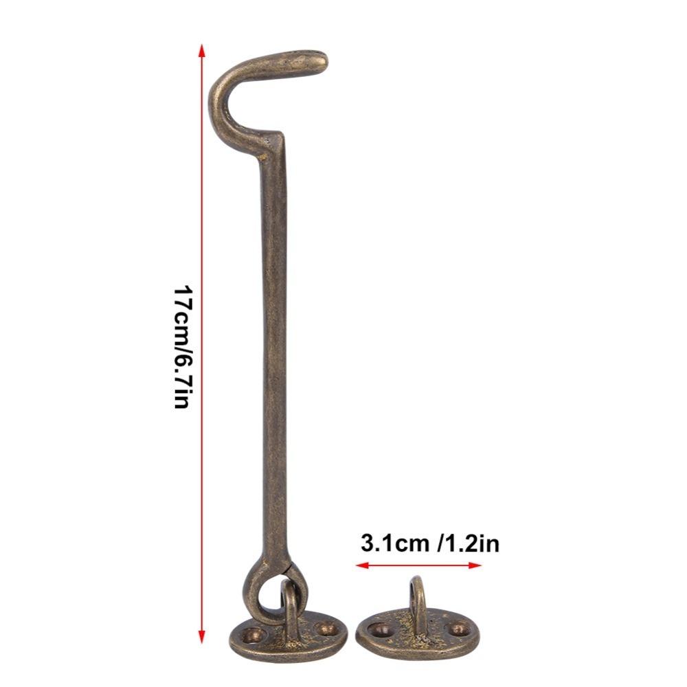 2pcs Brass Hook and Eye Latch 6.9 Inch Barn Door Latch Wind Brace Window Latches Window
