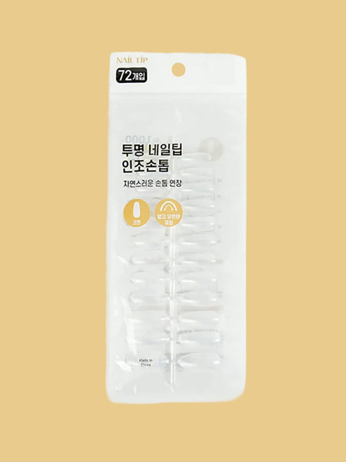 Coffin Clear Nail Tips (72 Count) 1ea