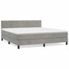 3130973 vidaXL Lit à sommier tapissier et matelas Gris clair 180x200cm Velours