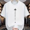 Summer Best-selling Street Casual Fashion Comfortable Breathable Simple Aircraft Pattern Printed Men's Pure Cotton T-shirt