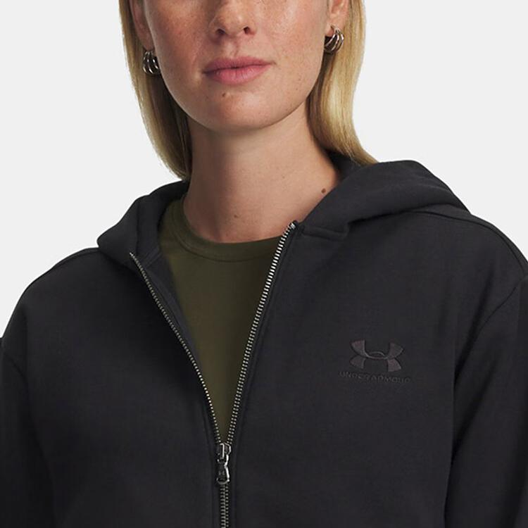 Under Armour Solid Color Comfortable Hooded Cardigan Long Sleeve Sweatshirt Women sweatshirt 6003674-005