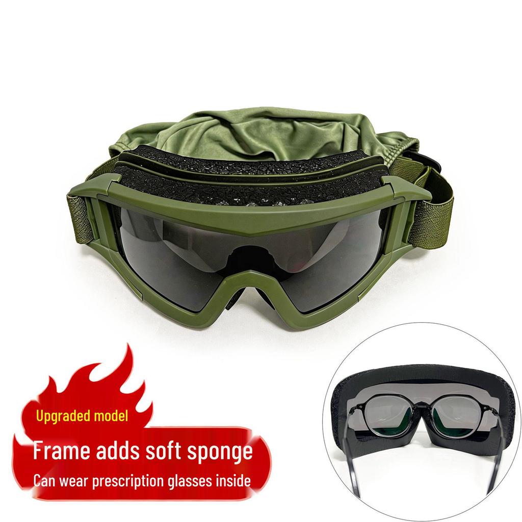 Impact-Resistant Tactical Combat Goggles - Windproof & Sandproof Shooting Glasses for Outdoor Use