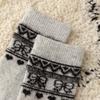 Mittellanges Röhrengarn mit Federn, farblich passende Wollsocken im Retro-Stil mit Schleife, für Zuhause und Freizeit, wärmespeichernd, verdickt, Thermosocken