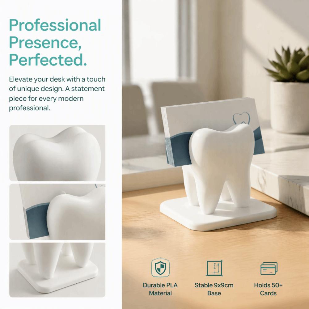 White Dentist Business Card Holder Dental Clinic Name Card Display Organizer Workbench Use