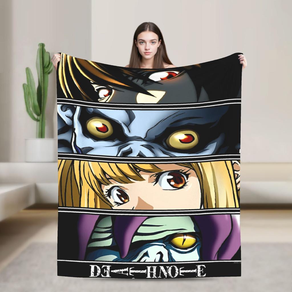 Death Note Manga Anime TV Show Poste Blanket Soft Street Trend Plush Throw Blanket For Bedroom Flannel Bedspread Bed Cover