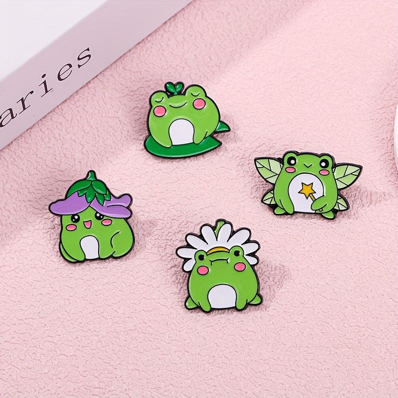 Cute Frog Enamel Pin Set - Adorable Animal Brooches for Clothing & Bags, Perfect Gift for Friends