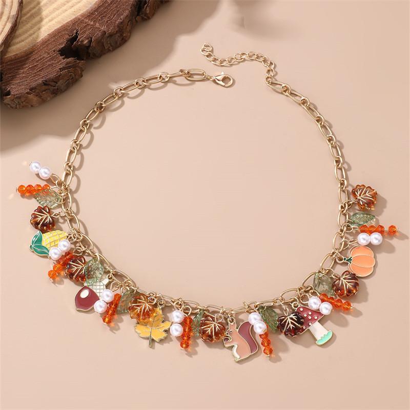 Christmas Elf Snowflake Pendant Chain With Geometric Zinc Alloy For Women