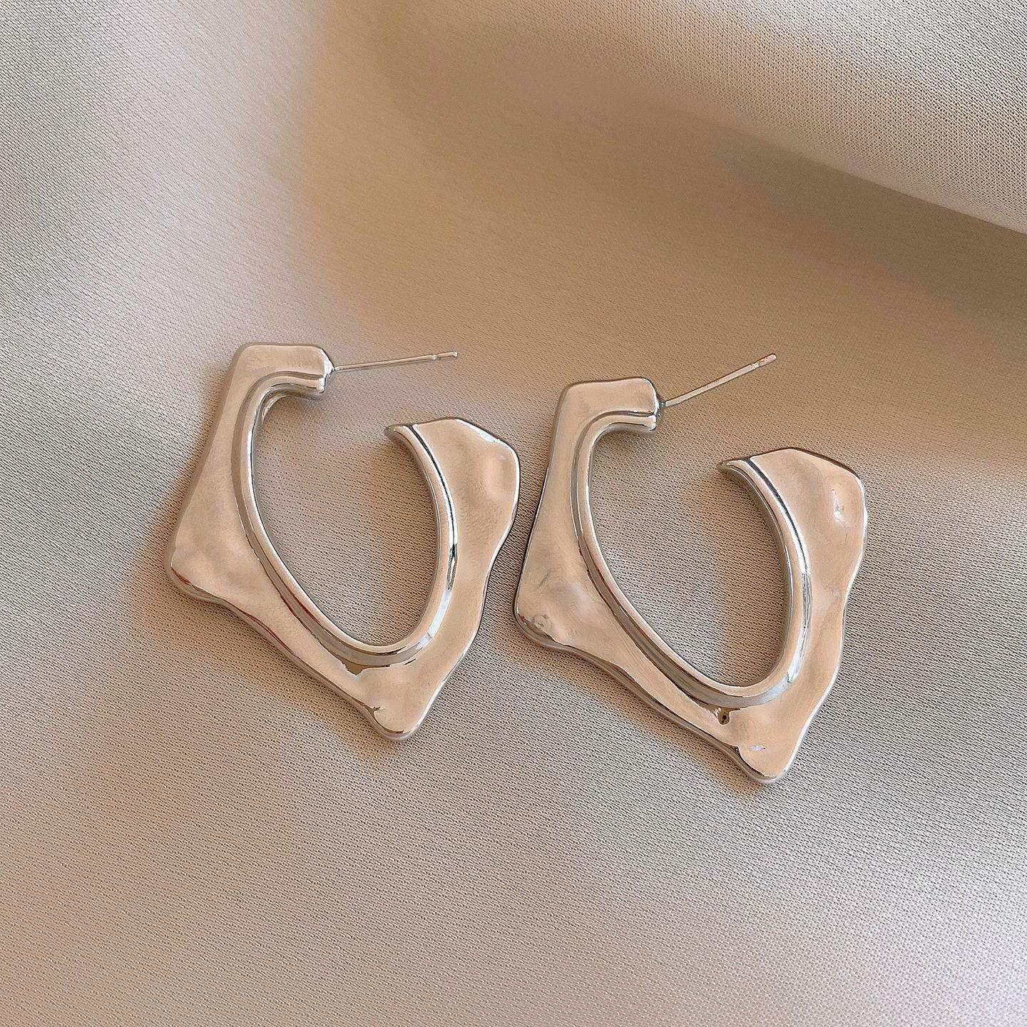 Европейские и американские геометрические неправильные серьги-ромбы нишевые серьги-гвоздики простые серьги для темперамента