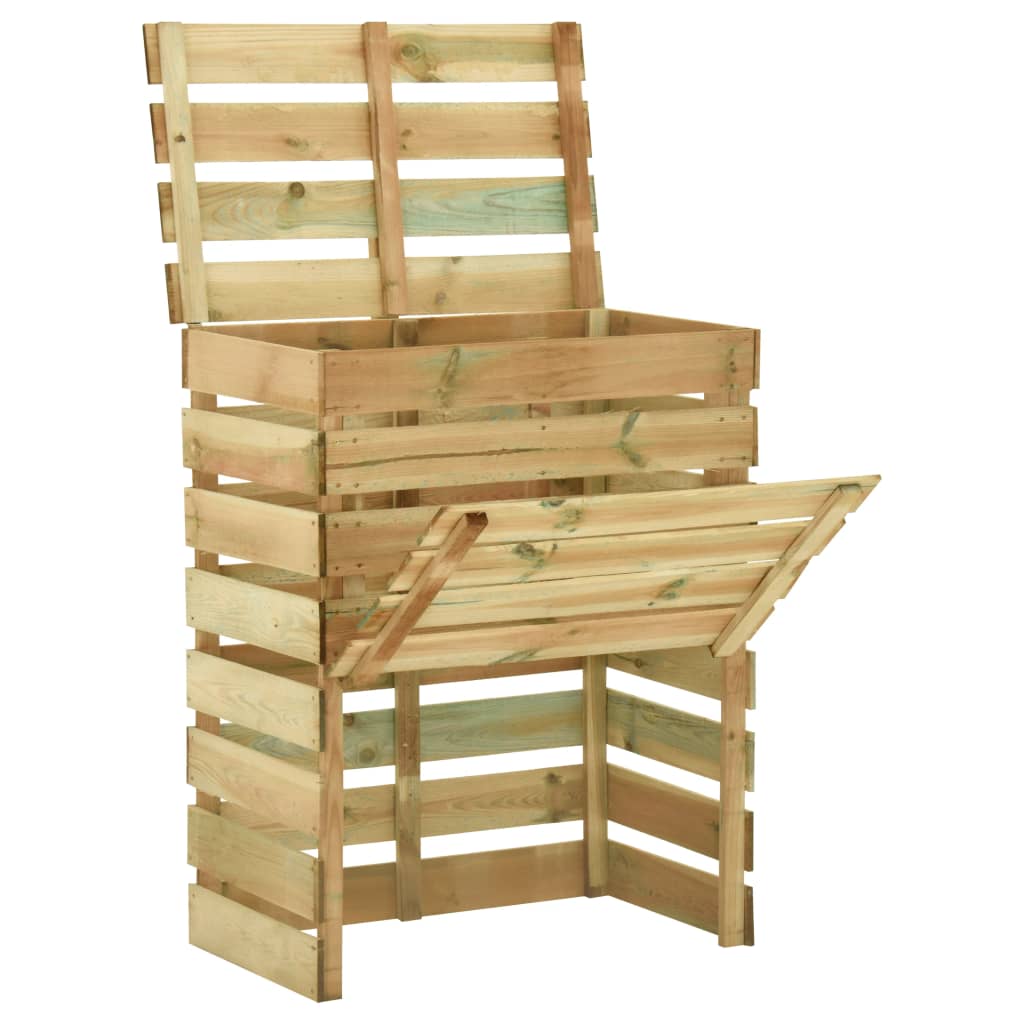 Slatted Compost Bin 80 X 50 X 100 Cm Impregnated Pine Wood