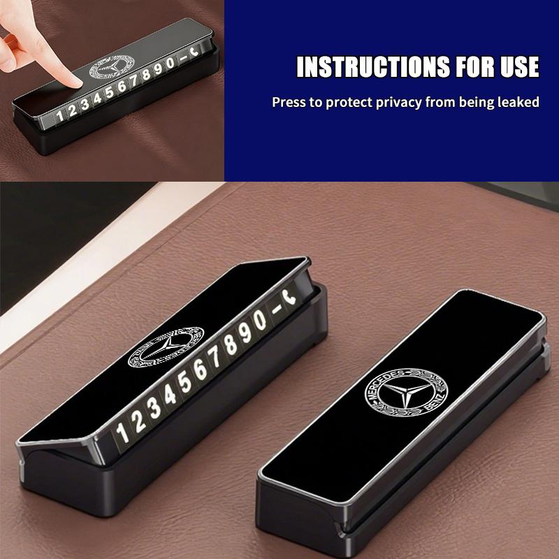 AABGX1 Car Temporary Parking Card Phone Number Hidden Stop Sign Card Plate For Benz CLS SLK Sport ML C200 C260 C300 W205 CITAN VITO