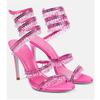 New Crystal Pendant, Snake-shaped Wrapped Rhinestone Tassel Decorative High-heeled Women's Sandals