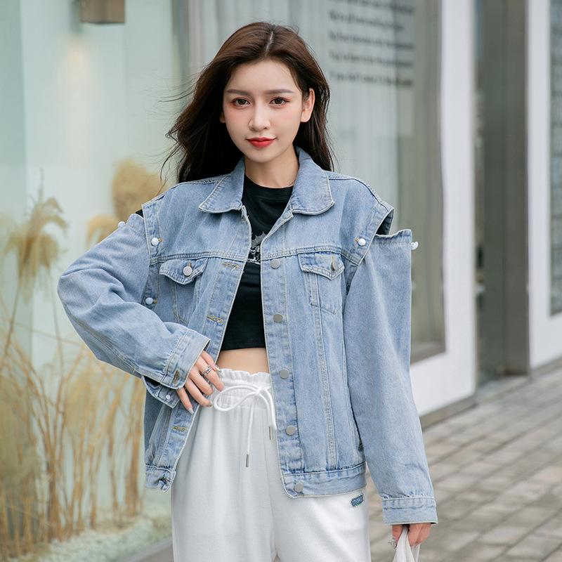 2026 Spring Korean-Style Detachable Sleeve Casual Jacket/Vest - Niche Design Denim Top