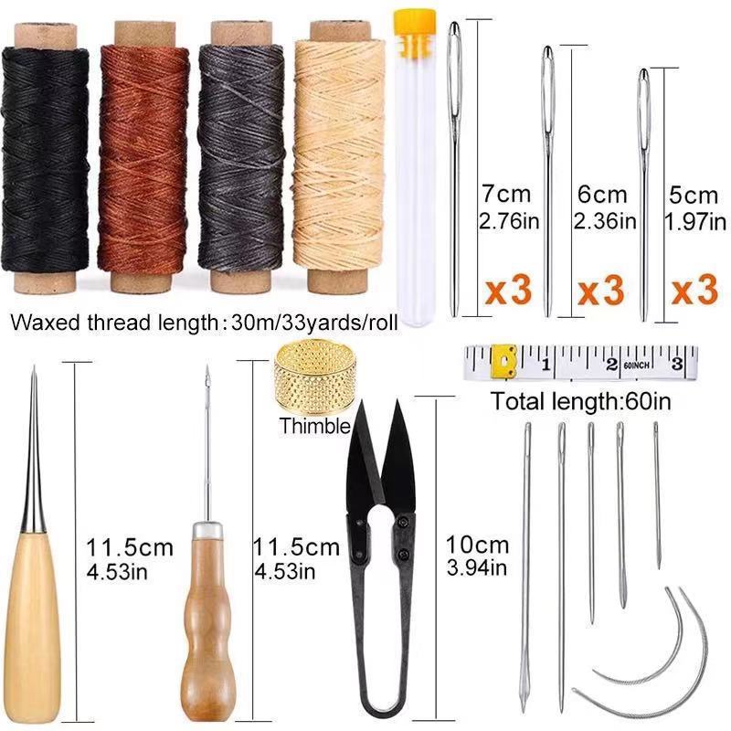 Leather Goods Craft Leather Tools, Hand Sewing Set Multi-Specification DIY Sewing Needle Canvas, Thread Combination