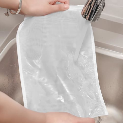 EDHUUJSI Nylon Strainer Bag, Easy To Clean, Healthy and Safety Nylon with Rope, Versatile, White, 300 Mesh, 20x30cm