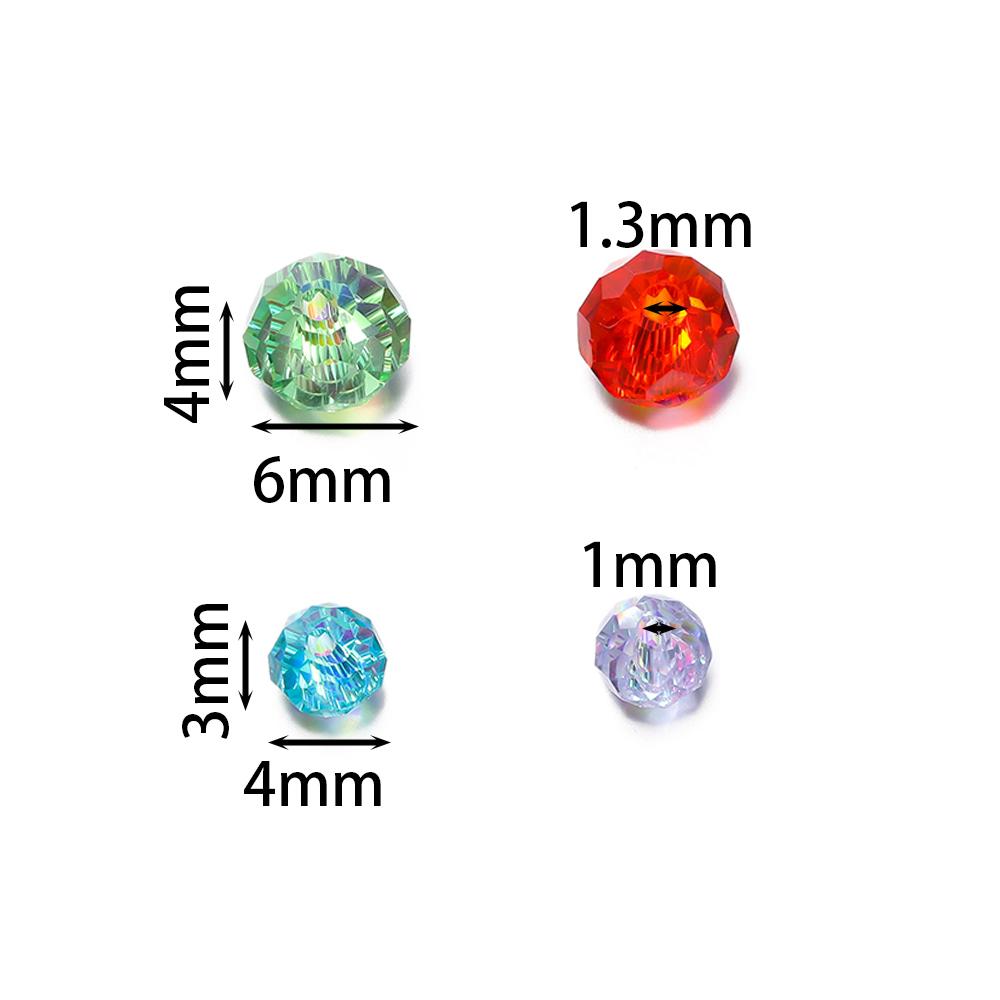 50pcs AB Color Glass Faceted Flat Round Beads Spacer Loose Beads for DIY Necklace Bracelet Earring Jewelry Making Accessories