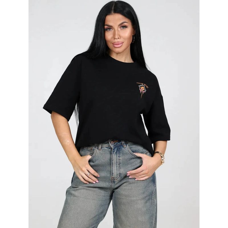 Loose Printed T-shirt Western Style New Fashion Loose Comfortable Leisure Print Cotton T-shirt Top