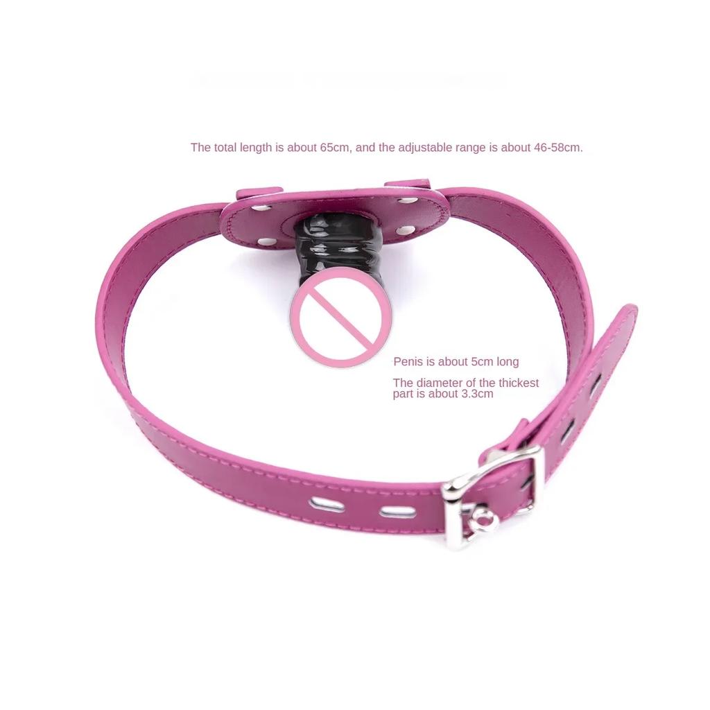 Penis Plug Oral Dildo Open Mouth Gag, Mouth Gag Fetish SM Bondage Restraints Sex Adult Game Toys for Couples