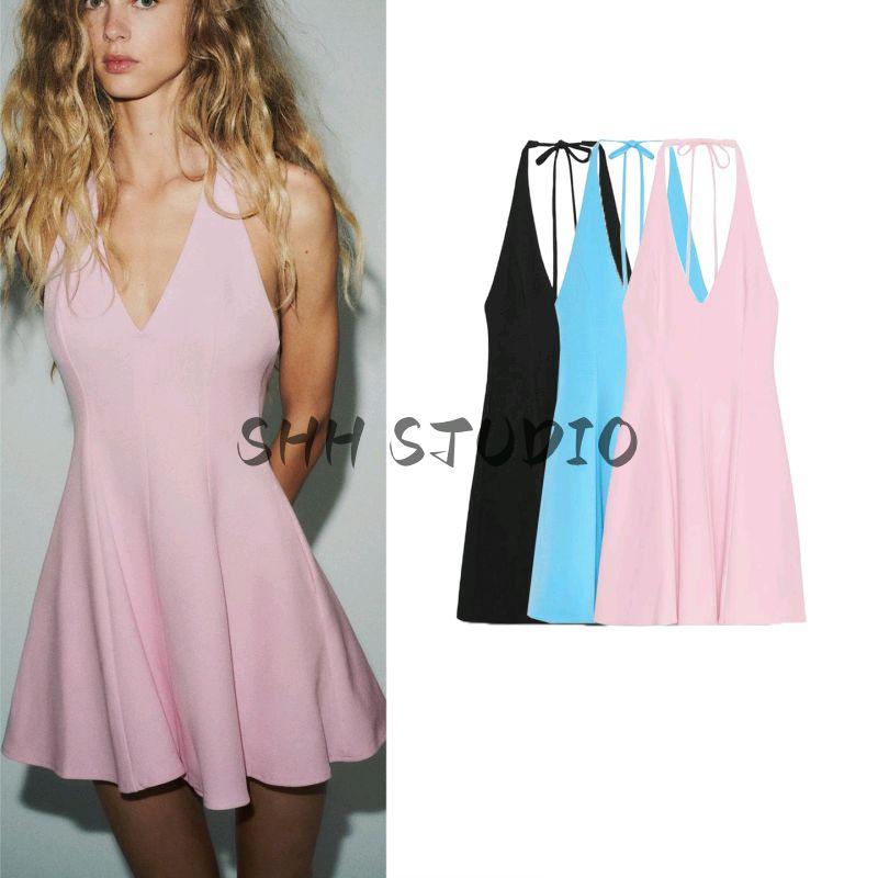 Summer New Women clothes Bow Design Wave-Style Wide Hanging Collar Short Dress 4661379