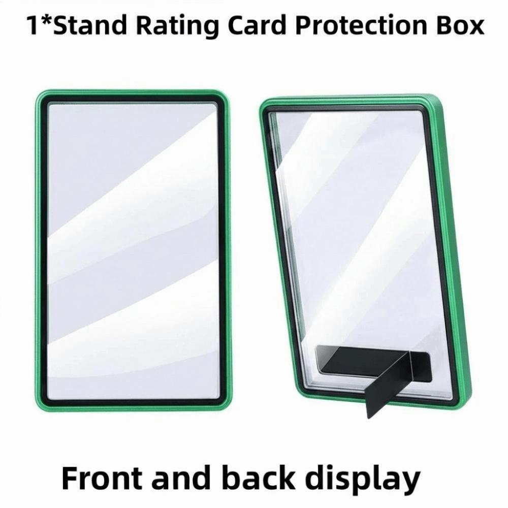 2-in-1 /CGC Graded Card Protective Box with Stand UV Protection Metal Magnetic Case Durable Double-sided Glass