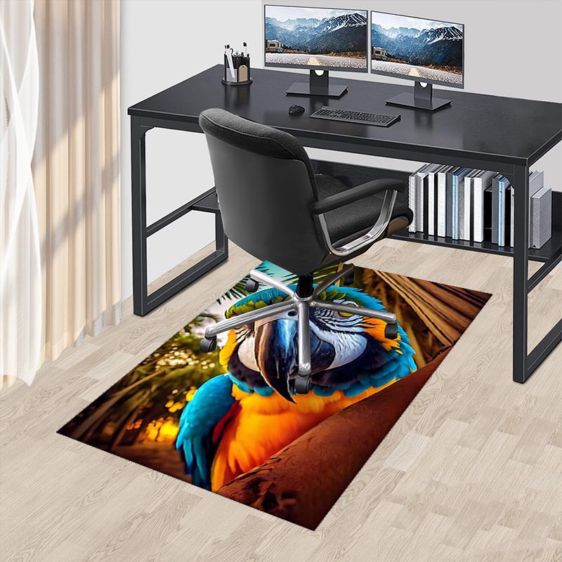 

1pc Blue and Yellow Macaw Chair Mat: Anime Cartoon Design Office Rug for Non-Slip Carpet, Suitable for Home Decor, Living Room, Bedroom, Game Room, an 60cm by 90cm